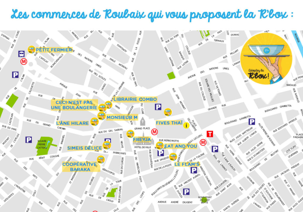 carte des commerçants participant à la r'box